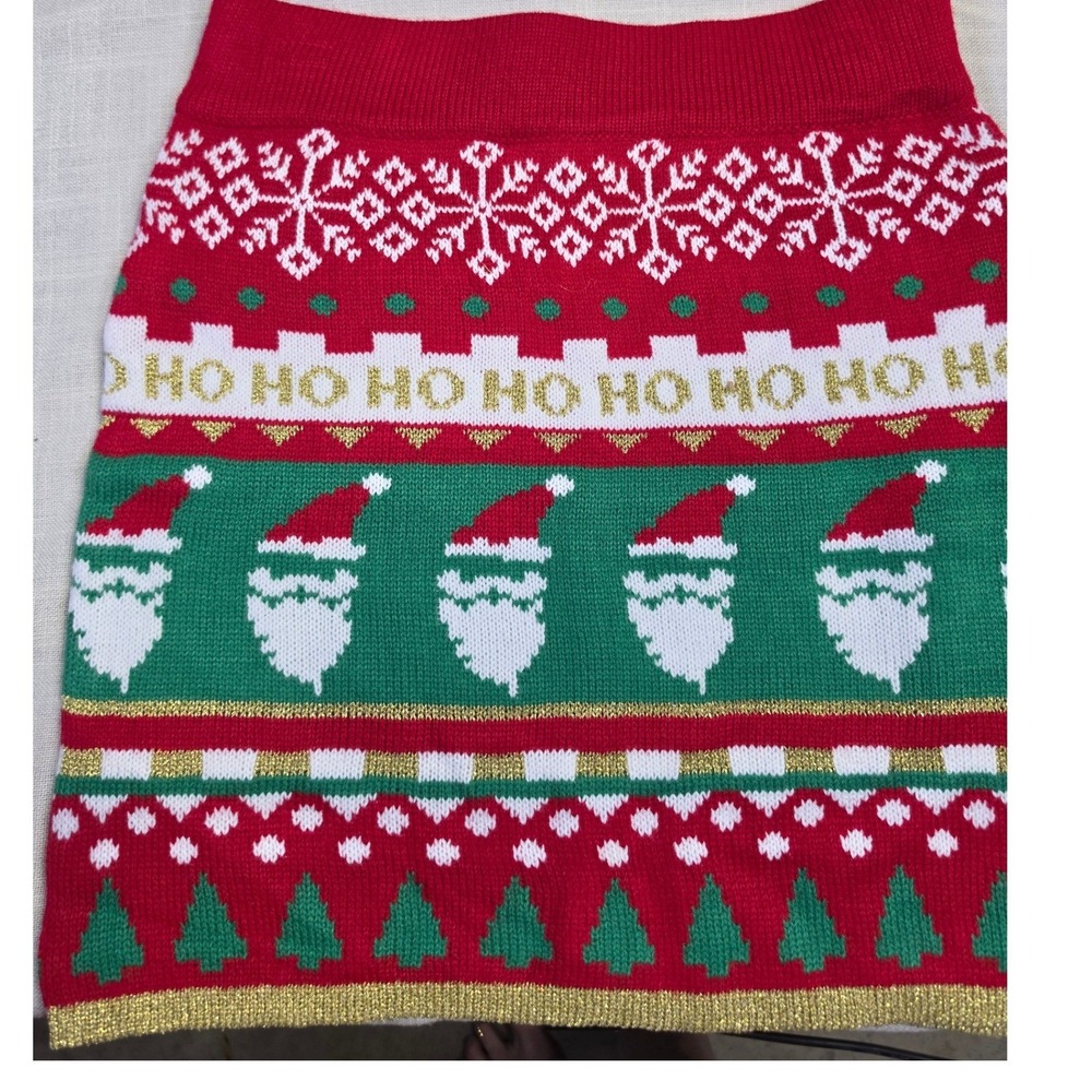 Major Major Label Group Christmas Knit Mini Skirt Santa Snowflake Red Green S